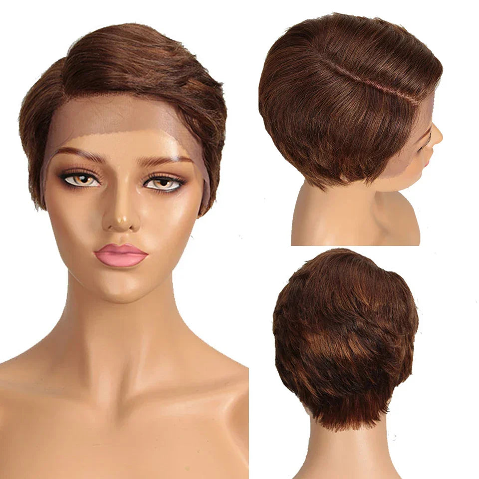 Trueme Short Pixie Cut Lace Wig Colored Brazilian