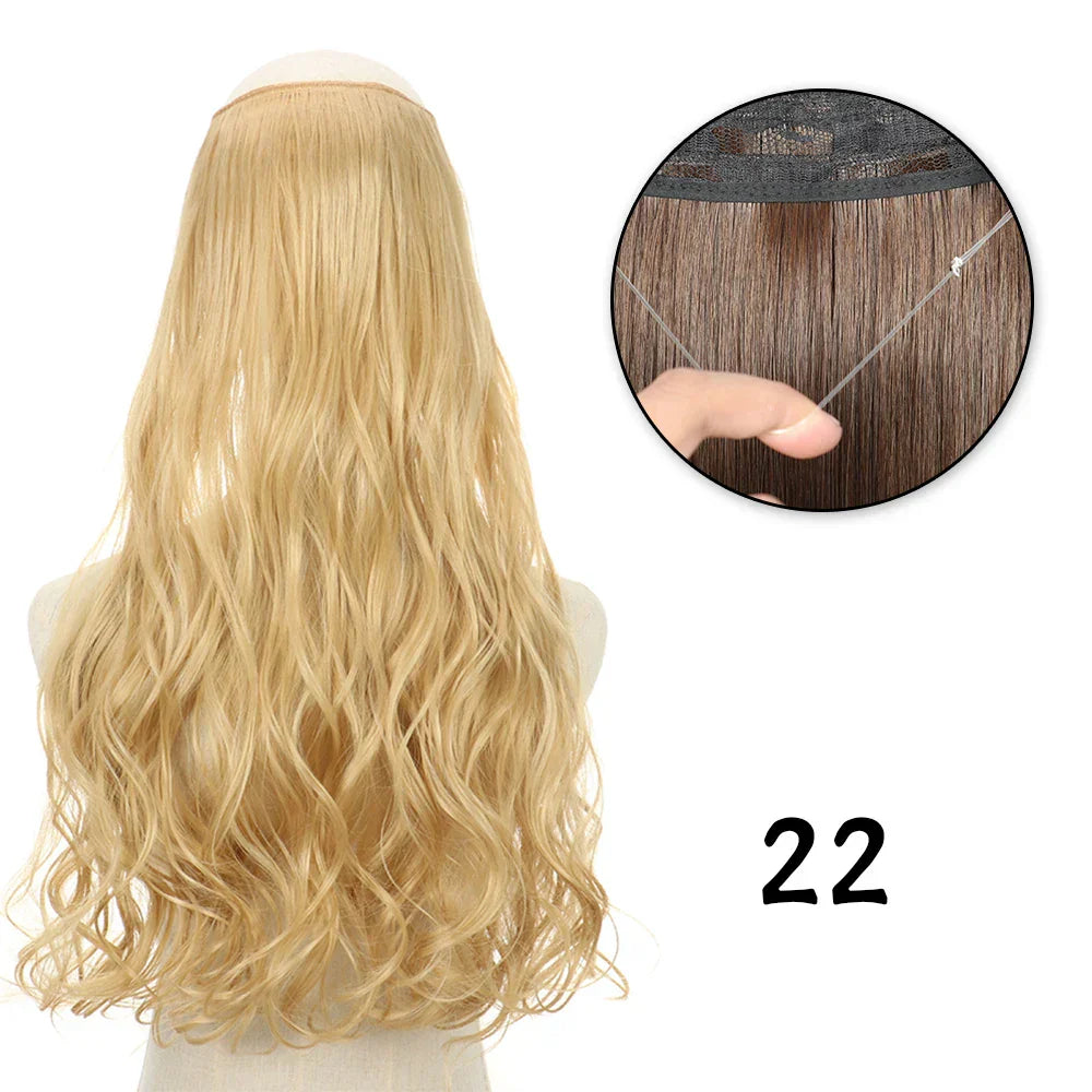 Hair Extensions No Clips Synthetic Fake Hair Ombre