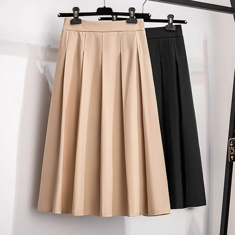 Plus Women's  Summer Loose A-Line Pleated Skirt