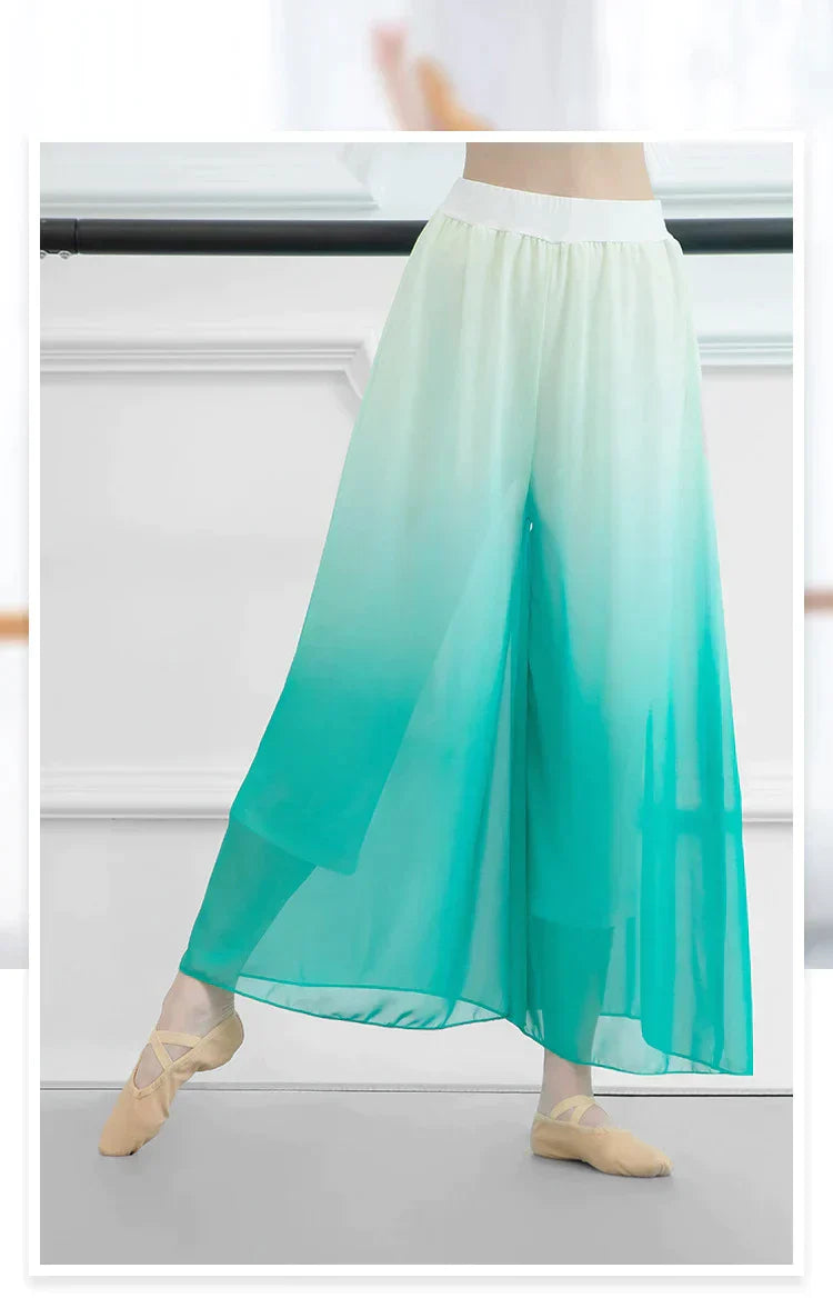 Modern Dance Costume Wide Leg Chiffon Practice Pant