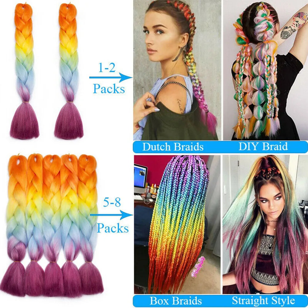 Synthetic Jumbo Braiding Hair Extension " Heat Resistant