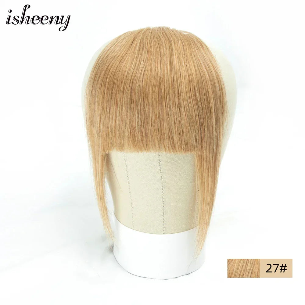 Isheeny Human Hair Bangs Clips In Black Blunt