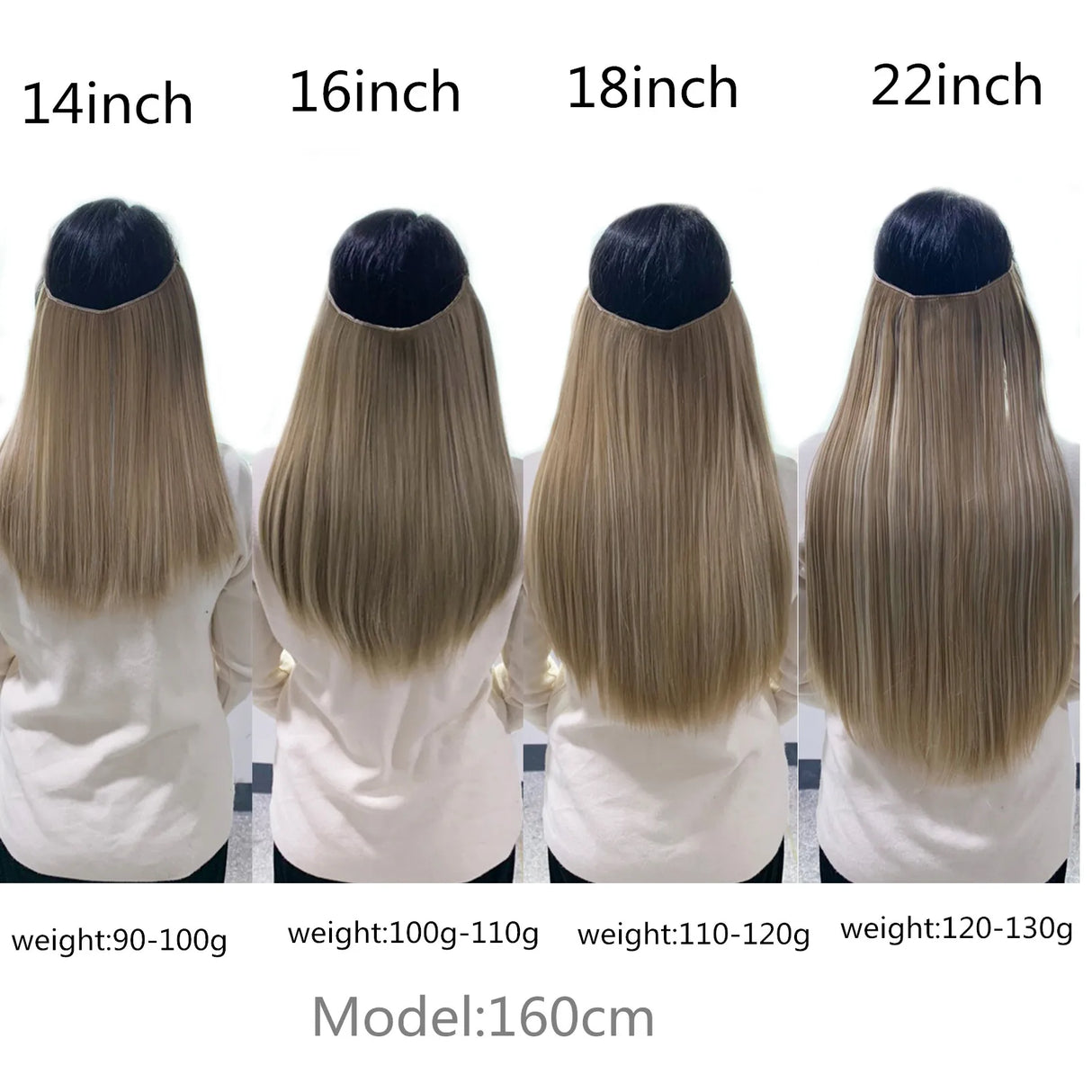 Synthetic Hair Extension No Clip Natural Hair Piece
