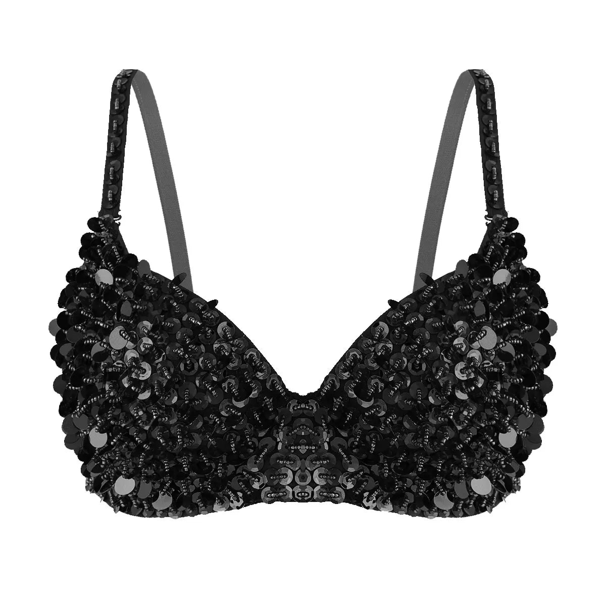 Womens Belly Dancing Bustier Bra Fashion Sparkle Glittering