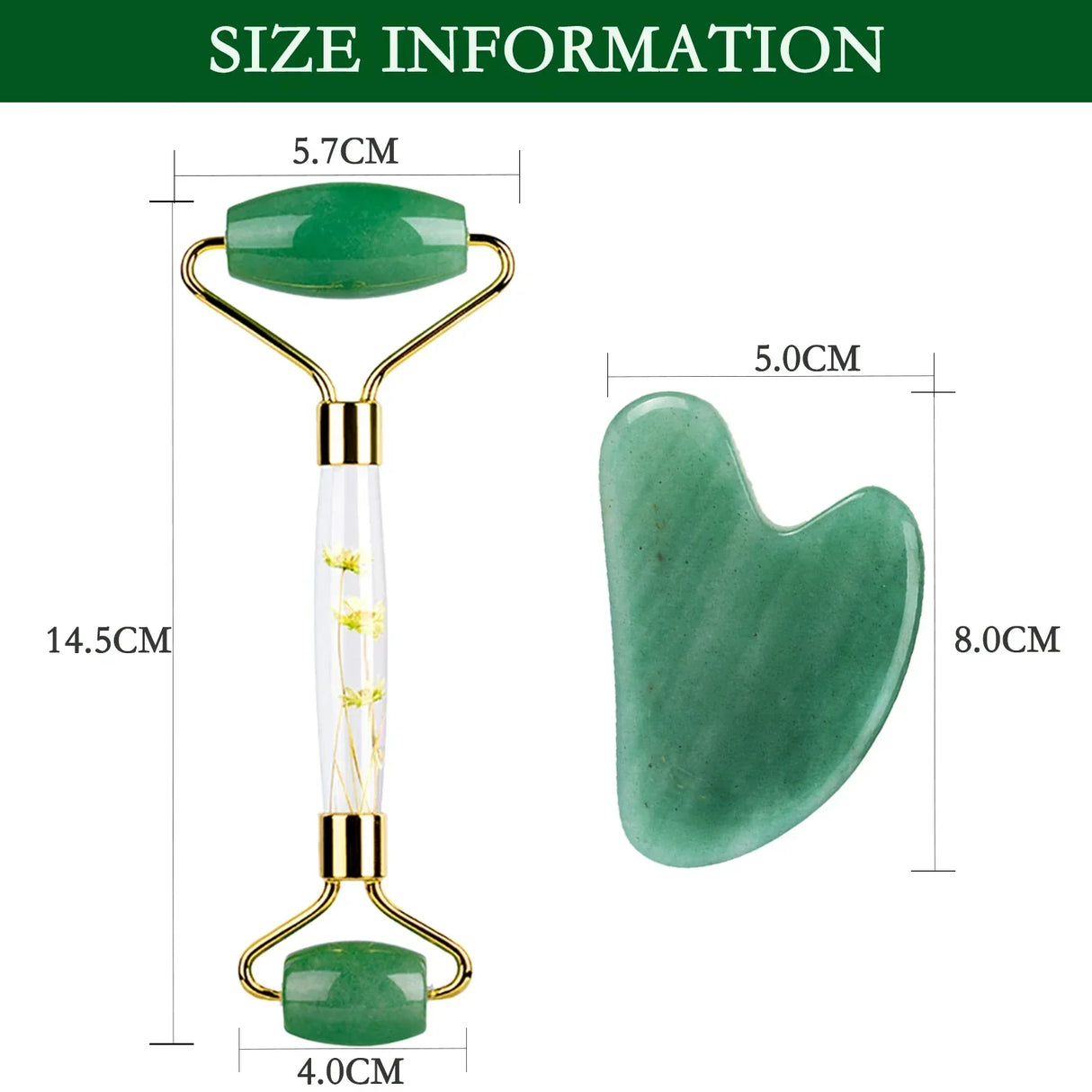 Natural Green Jade Roller Gua Sha Facial