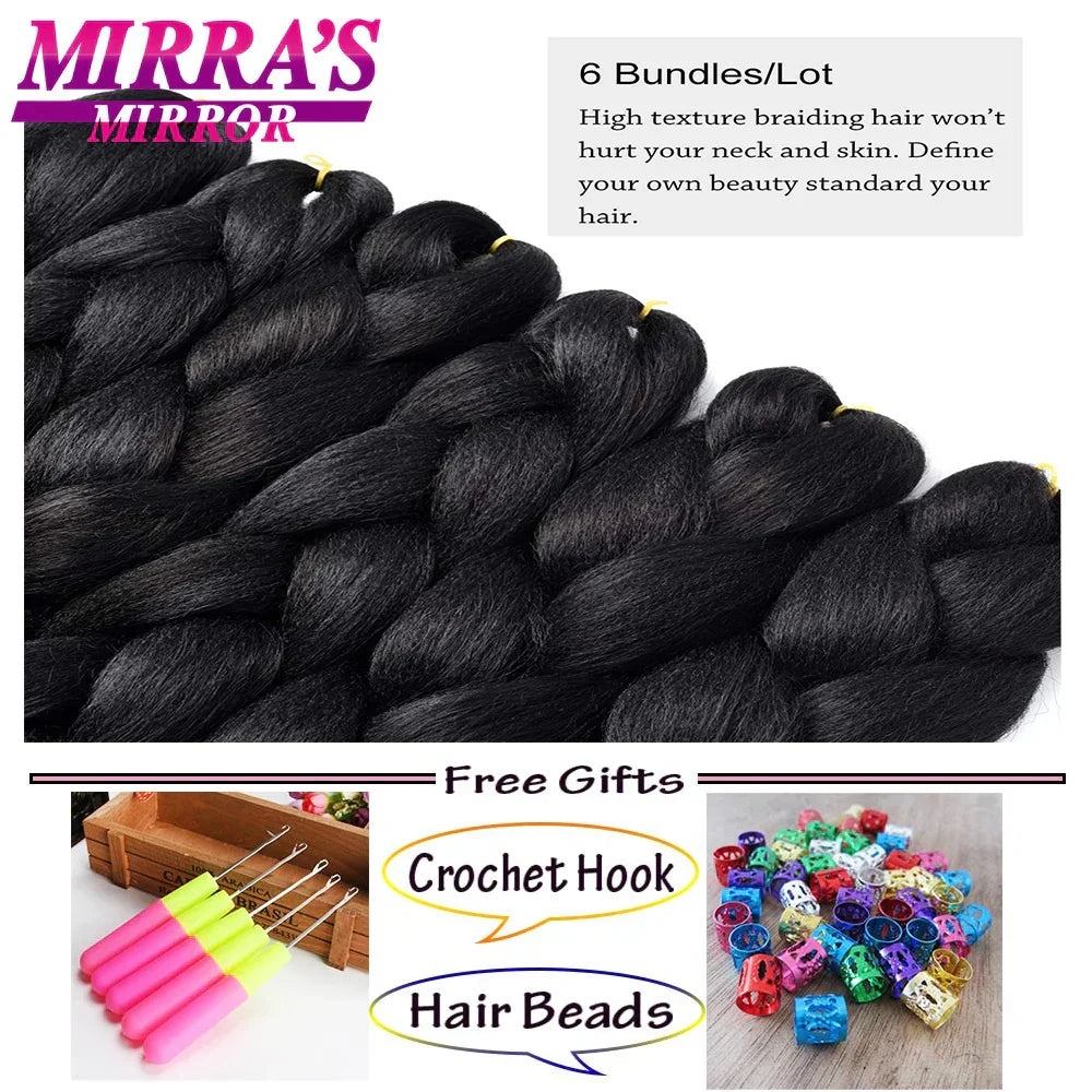 Jumbo Ombre Braids - Black, Brown, Blue, Pink