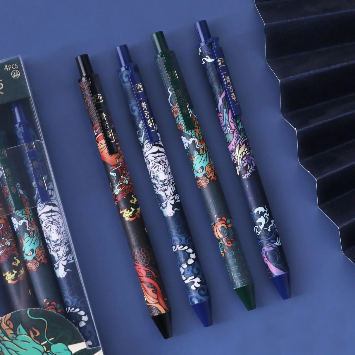Cool Chinese Dragon Pattern Gel Pen Black