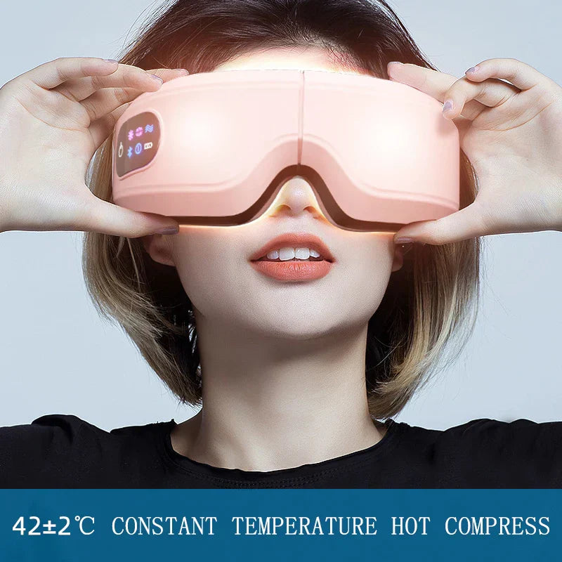 Heated Eye Massager - 16D Smart Airbag Vibration with Bluetooth