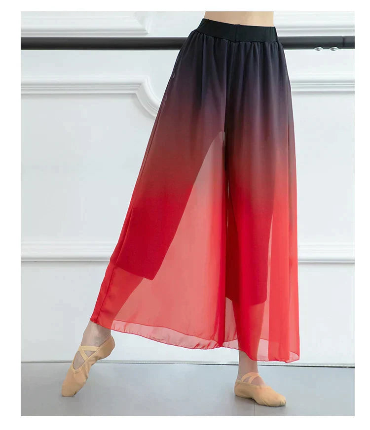 Modern Dance Costume Wide Leg Chiffon Practice Pant