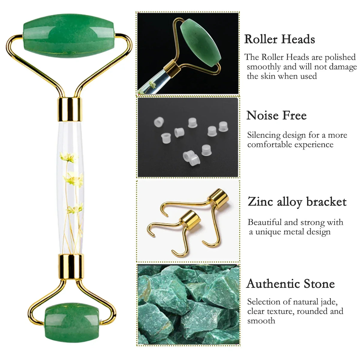 Natural Green Jade Roller Gua Sha Facial