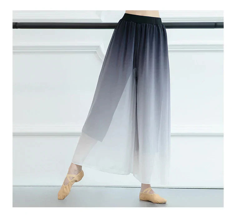 Modern Dance Costume Wide Leg Chiffon Practice Pant