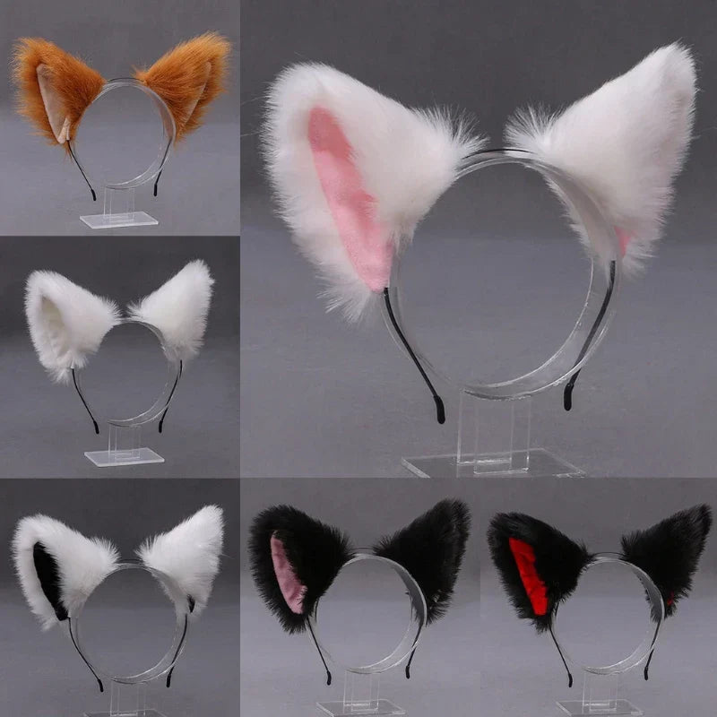 Women Anime Furry Animal Kitty Cat Ears Headband