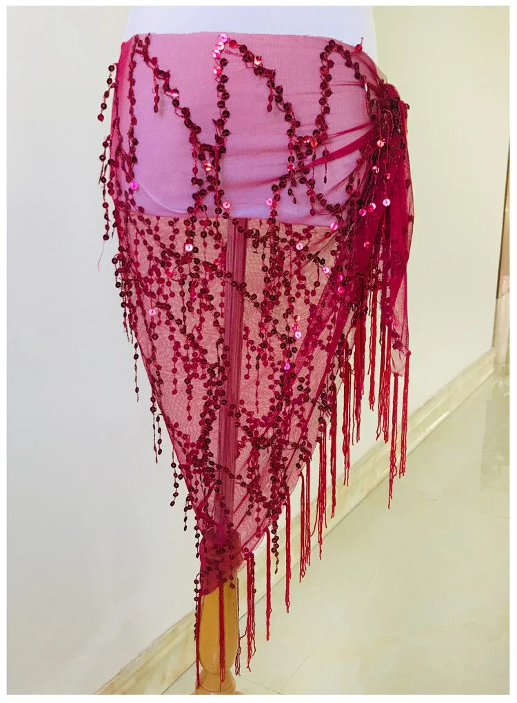 New Style Belly Dance Costumes Sequins Tassel Belly