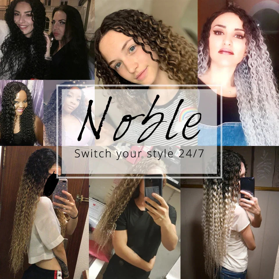 Noble Synthetic Lace Front Wig Long Curly Wig