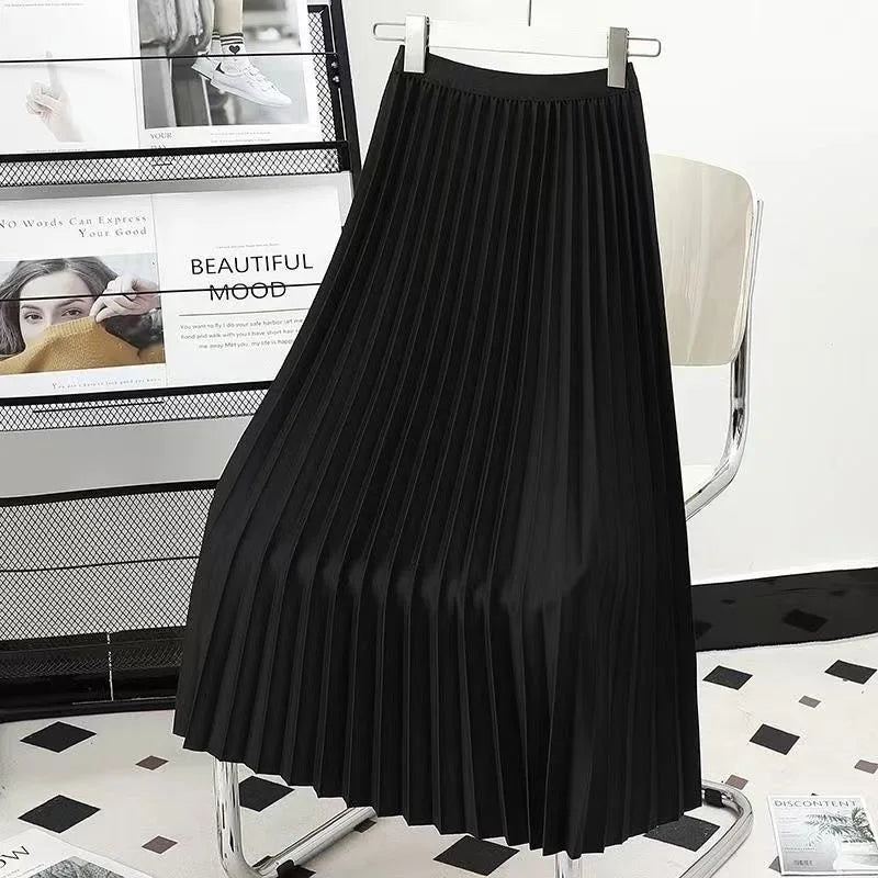 Hirsionsan Pleated Skirts Women Autumn New Korean Fashion