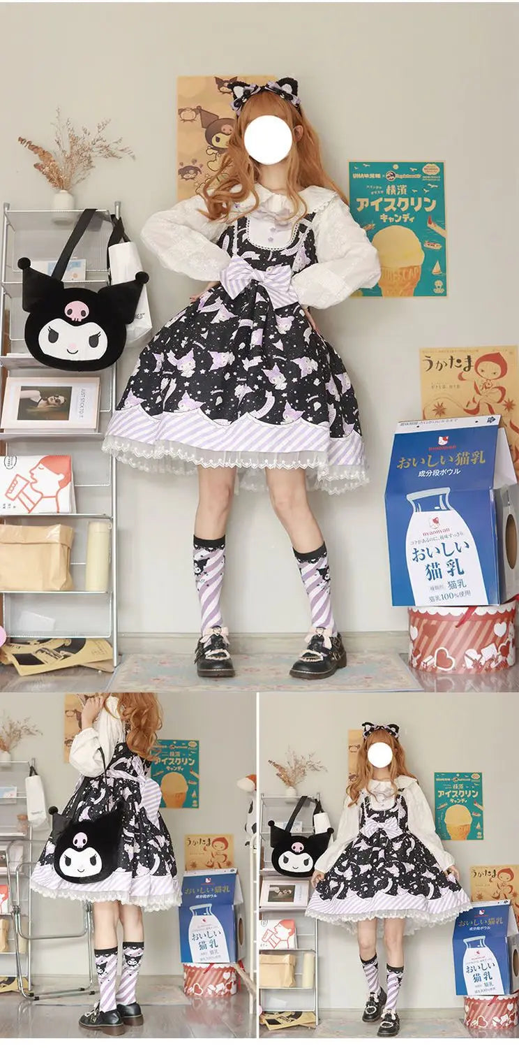 Lolita Sweet Cartoon Print Princess Dress Women Cute