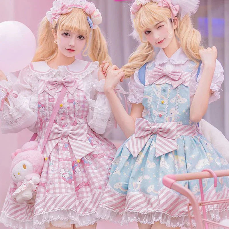 Lolita Sweet Cartoon Print Princess Dress Women Cute