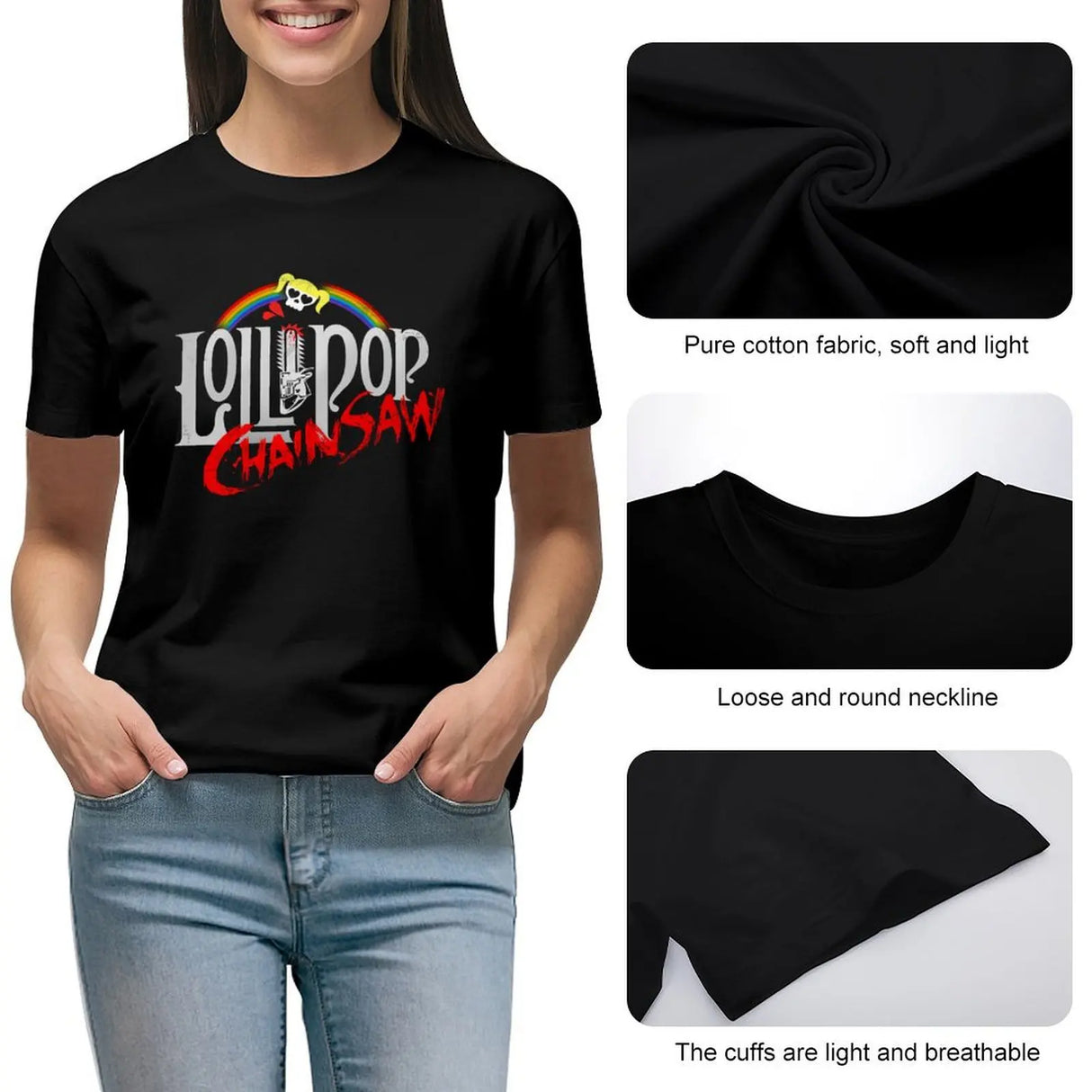 Lollipop Chainsaw T-Shirt Funny Vintage Clothes Women'S Clothing