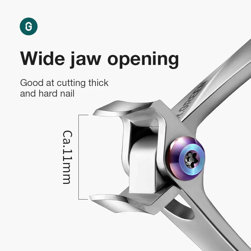 Mr.Green Nail Clippers Wide Jaw Opening Stainless Steel