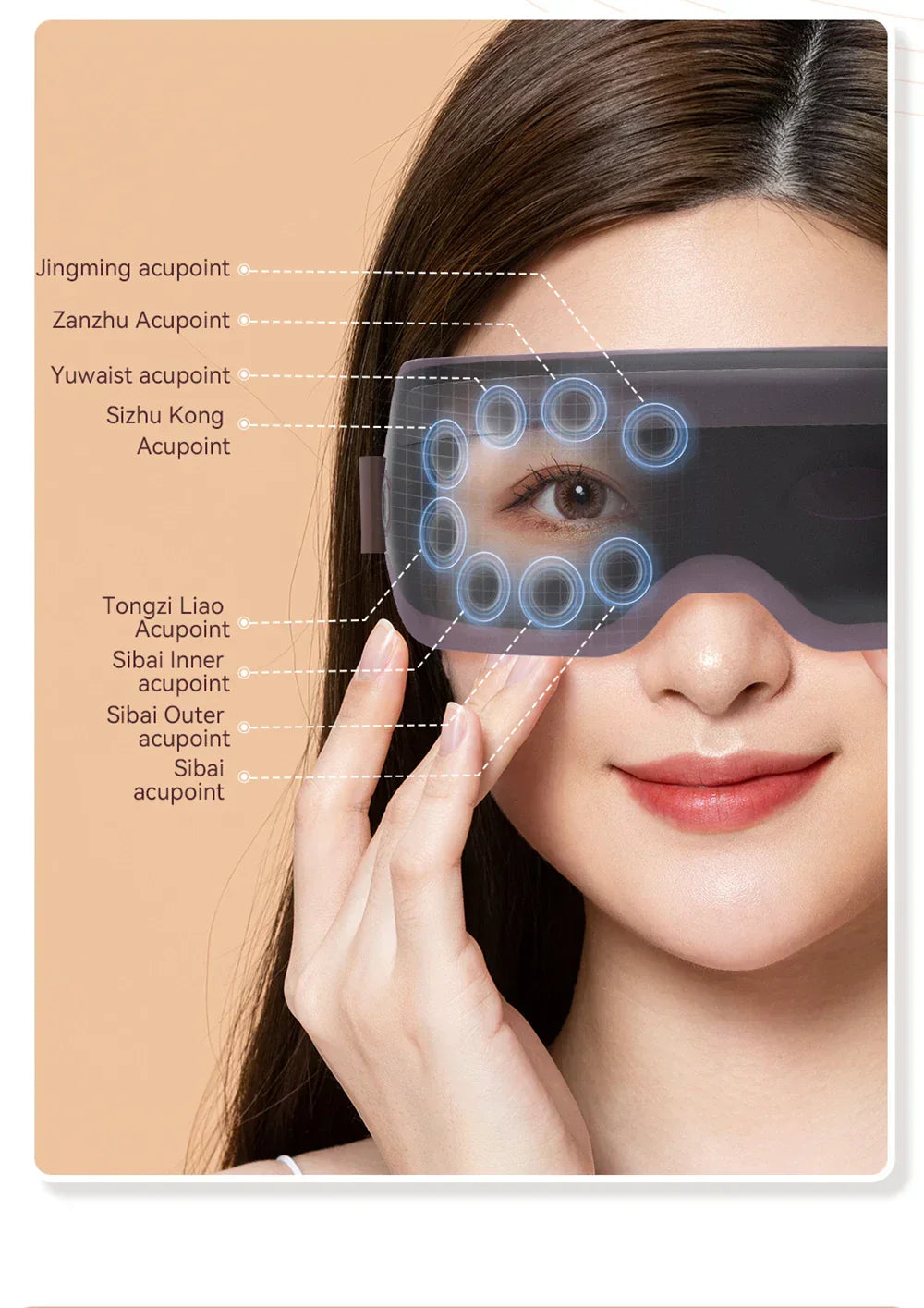 Magnetic Therapy Bluetooth Eye Massager Acupuncture Point Massage