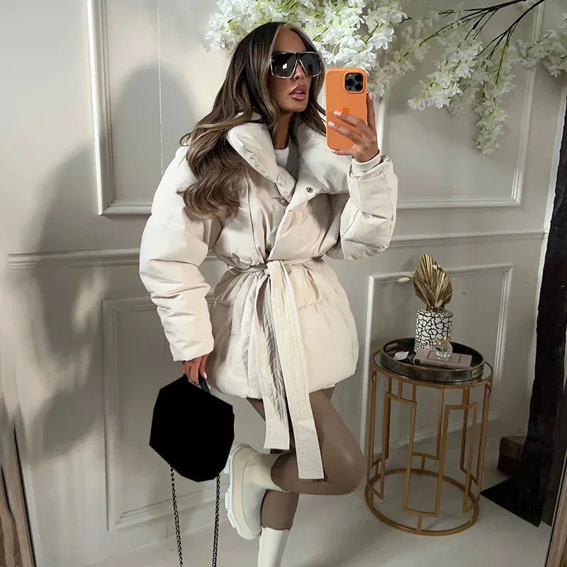 Malina Winter Thick Stand Collar Parkas Women Fashion