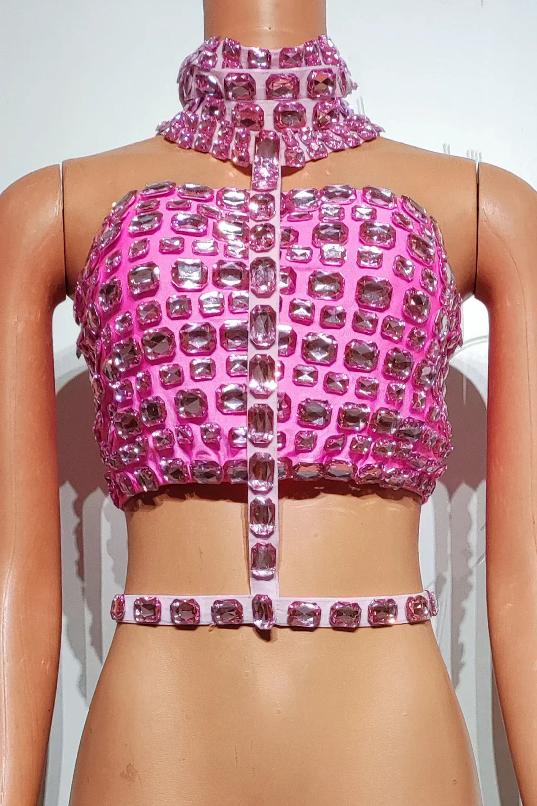 Momo Fashion Hot Diamond Tight Hanging Neck Wrapped