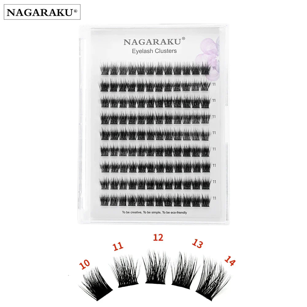 Nagaraku Diy Cluster Eyelash Extension Dovetail Segmented Lashes