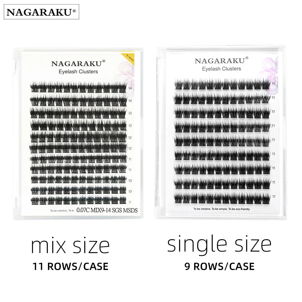 Nagaraku Diy Cluster Eyelash Extension Dovetail Segmented Lashes