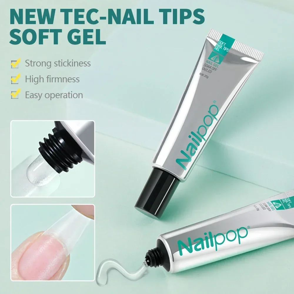 Nailpop Nail Tips And Glue Gel Nail Kit