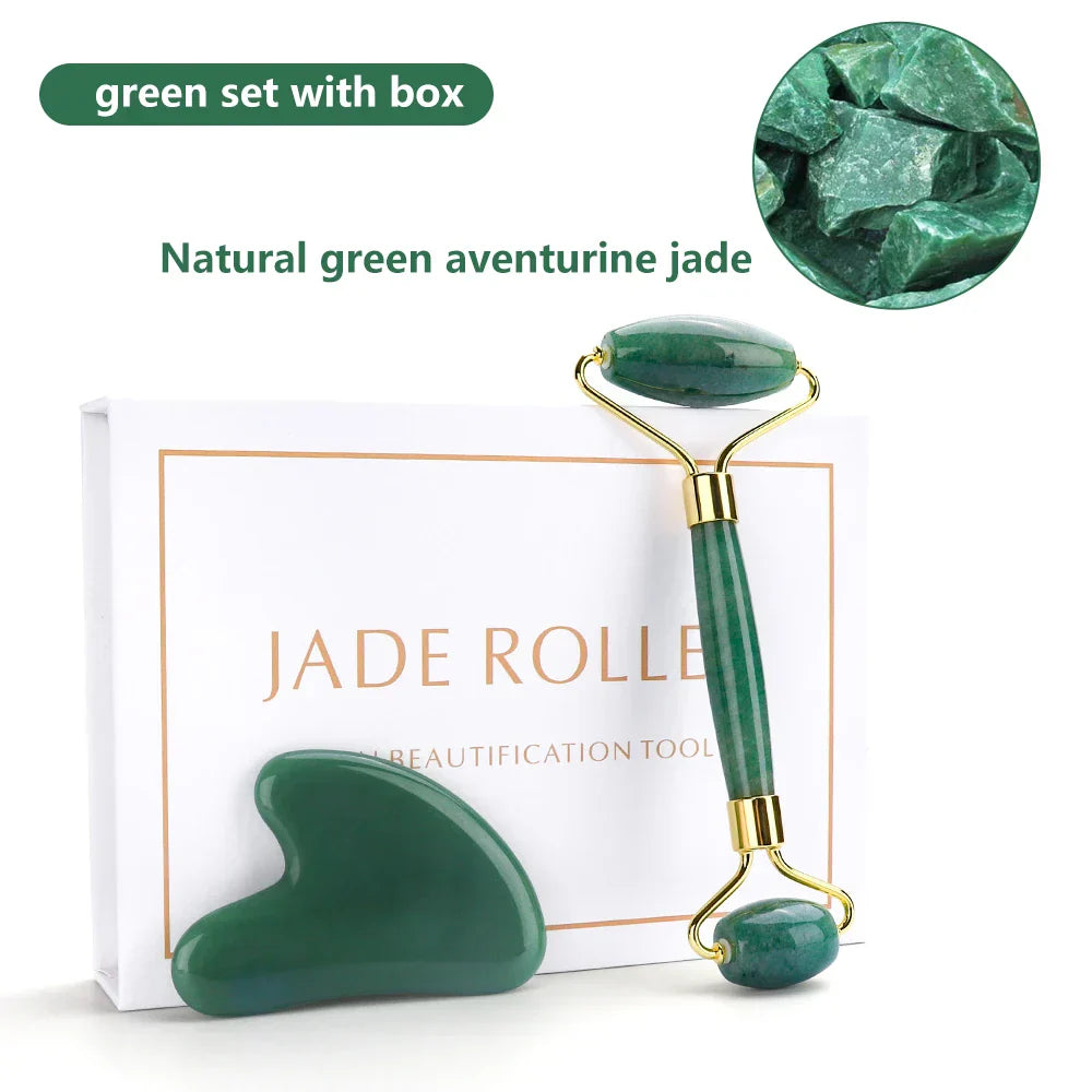 Natural Rose Quartz Jade Roller Gua Sha