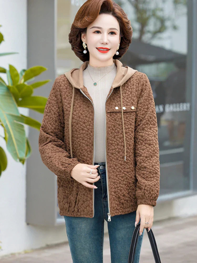 New Hooded Casual Coat Women' High End Mother'