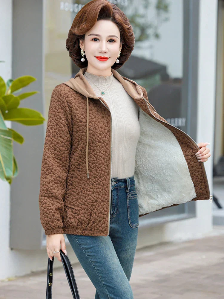 New Hooded Casual Coat Women' High End Mother'