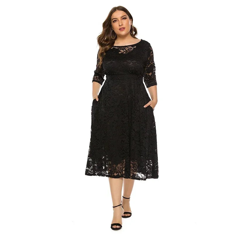 New Women Lace Length Evening Dress Elegant Unique