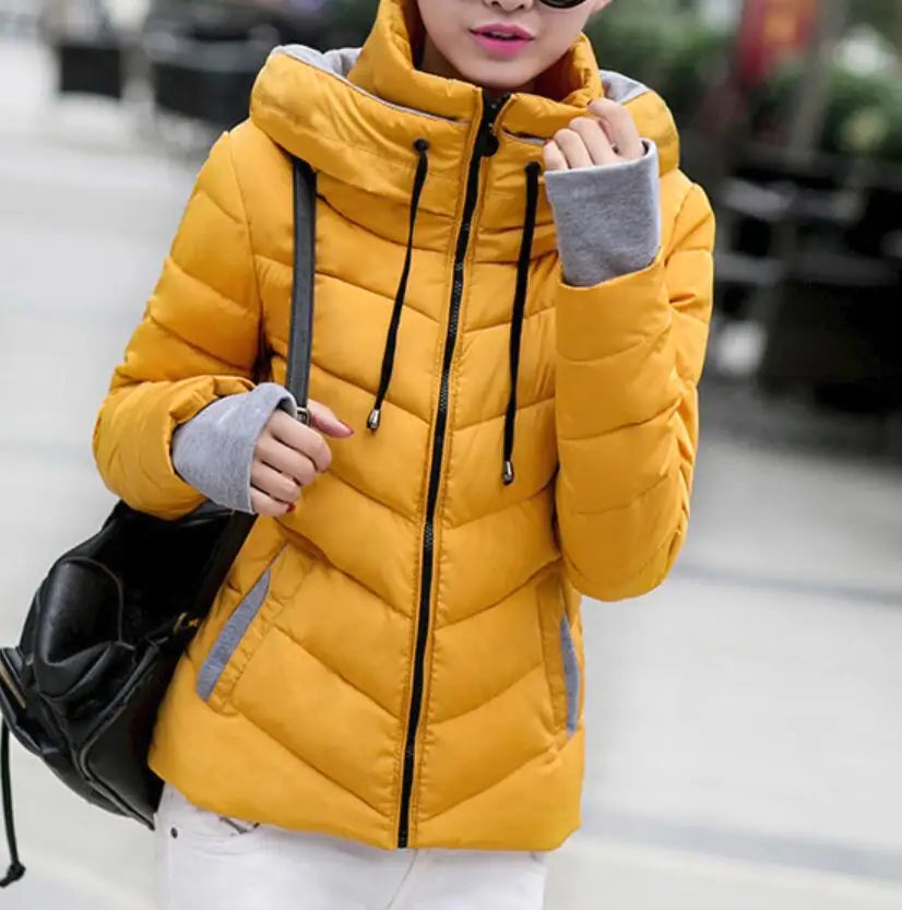 New Women' Cotton Coat Short Outwear Standing Collar
