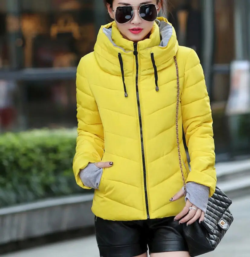 New Women' Cotton Coat Short Outwear Standing Collar
