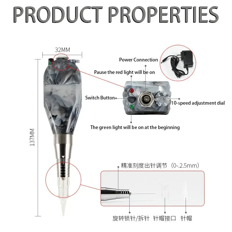 Newest Protable Rechargeable Permanent Makeup Microblading Tattoo Machine