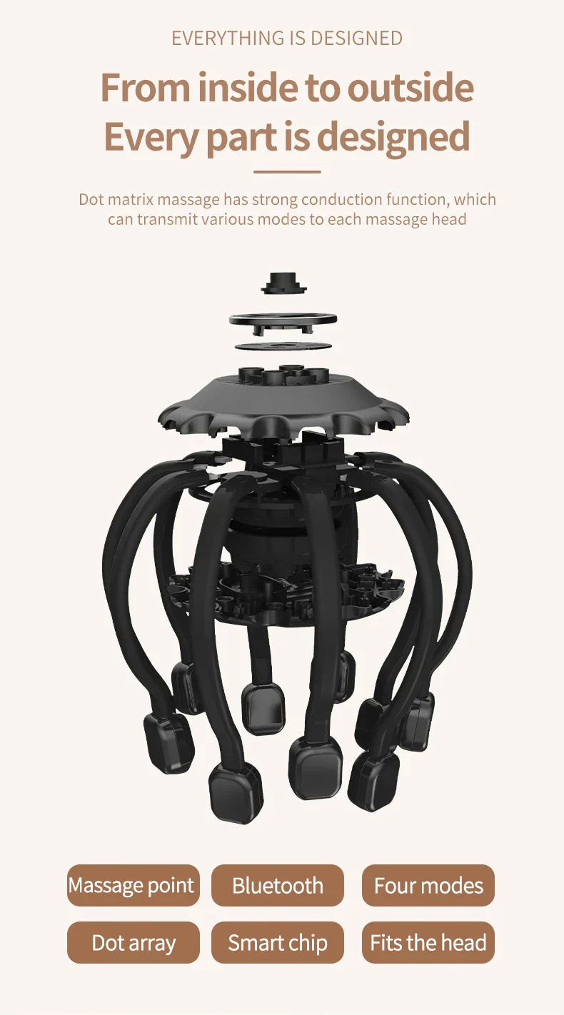 Octopus Scalp Head Massager Electric Massage Instrument With