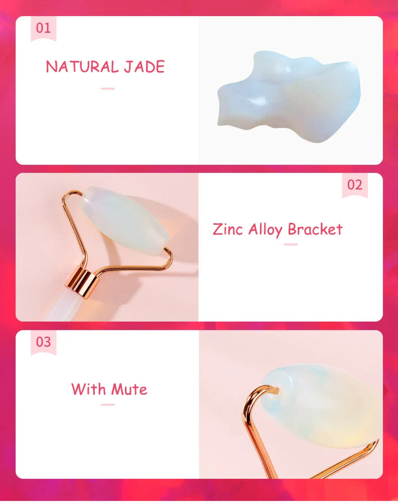 Opalite Quartz Crystal Roller For Face And Gua