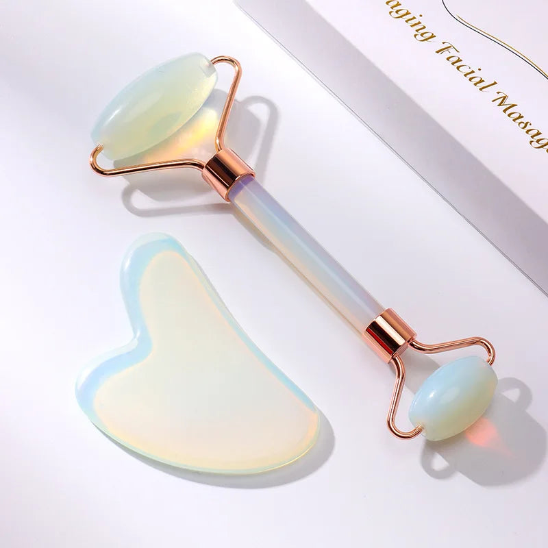 Opalite Quartz Crystal Roller For Face And Gua