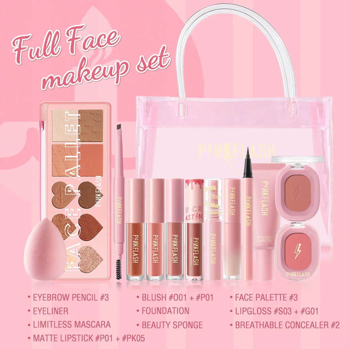 Pinkflash Anniversary Full Face Makeup Sets Liquid