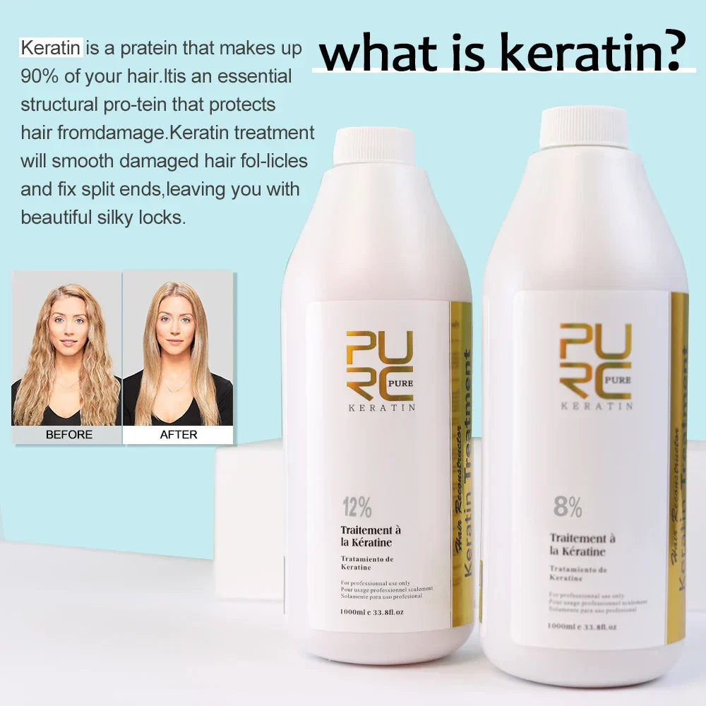 Purc Keratin Hair Straightening Smoothing Treatment For Curly