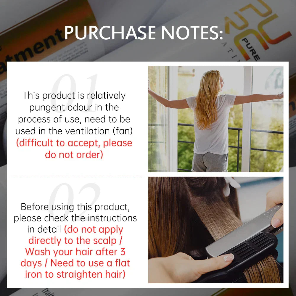 Purc Keratin Hair Straightening Smoothing Treatment For Curly