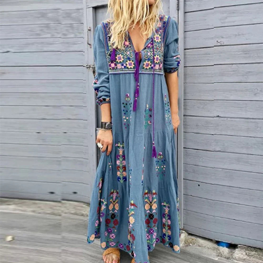 Long Dress For Women Clothing Autumn Bohemian Dresses