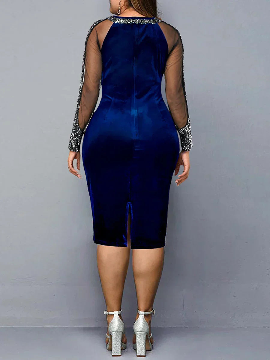 Party Dresses For Women Elegant Sequin Embellished Patchwork