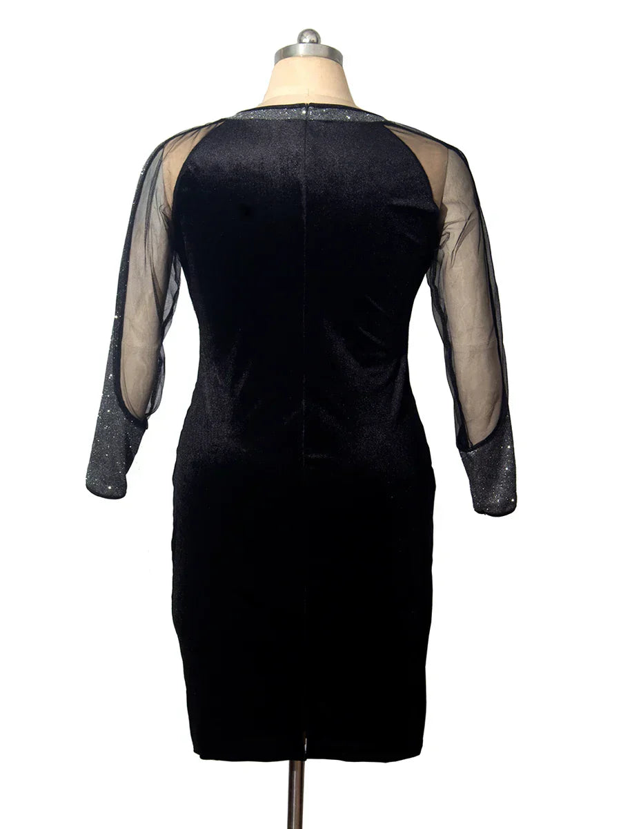 Party Dresses For Women Elegant Sequin Embellished Patchwork