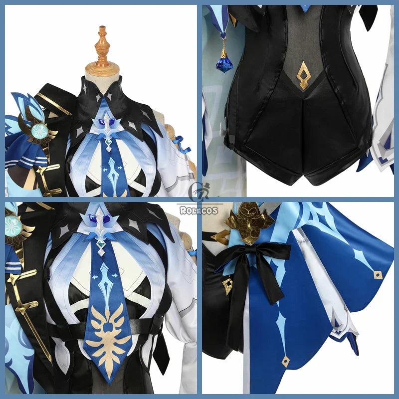 Rolecos Genshin Impact Eula Cosplay Costume Uniform Cosplay