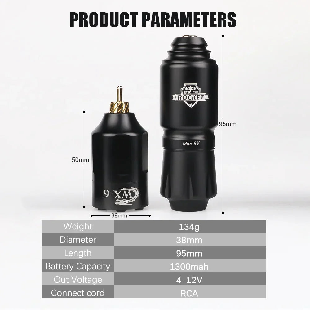 Rocket Mini Tattoo Machine Kit Rca Jack Rotary