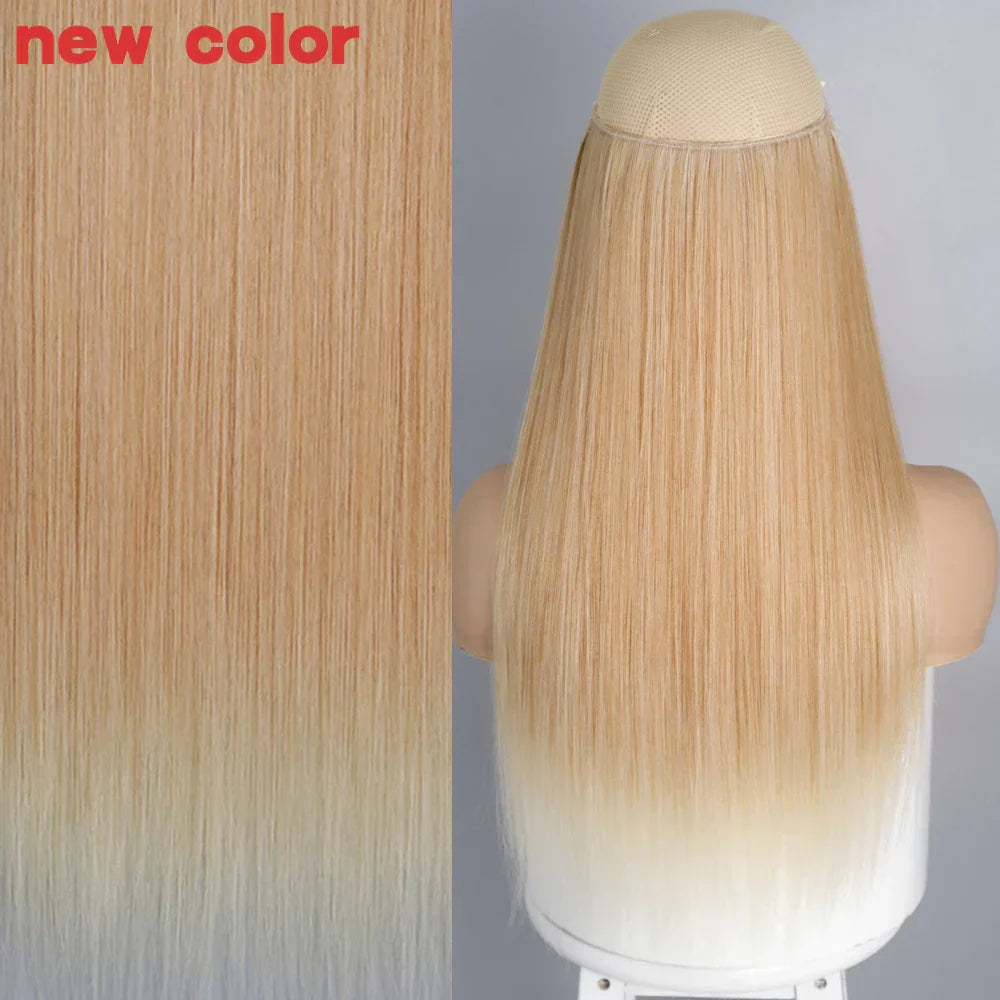 Merisihair Synthetic No Clip Invisible Wire Hair Extensions
