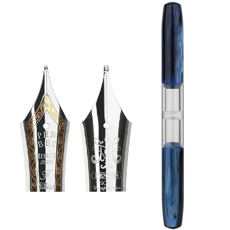 Penbbs Transparent Resin Fountain Pen Double-Nib Ink