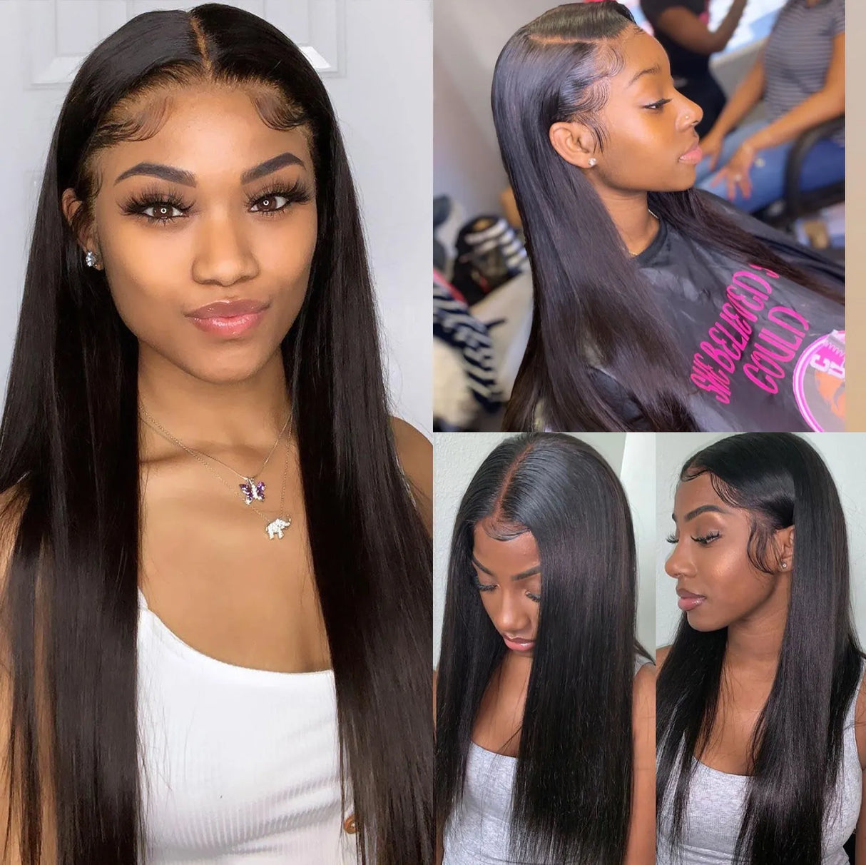 Straight Hd Lace Front Wig Brazilian Glueless Frontal